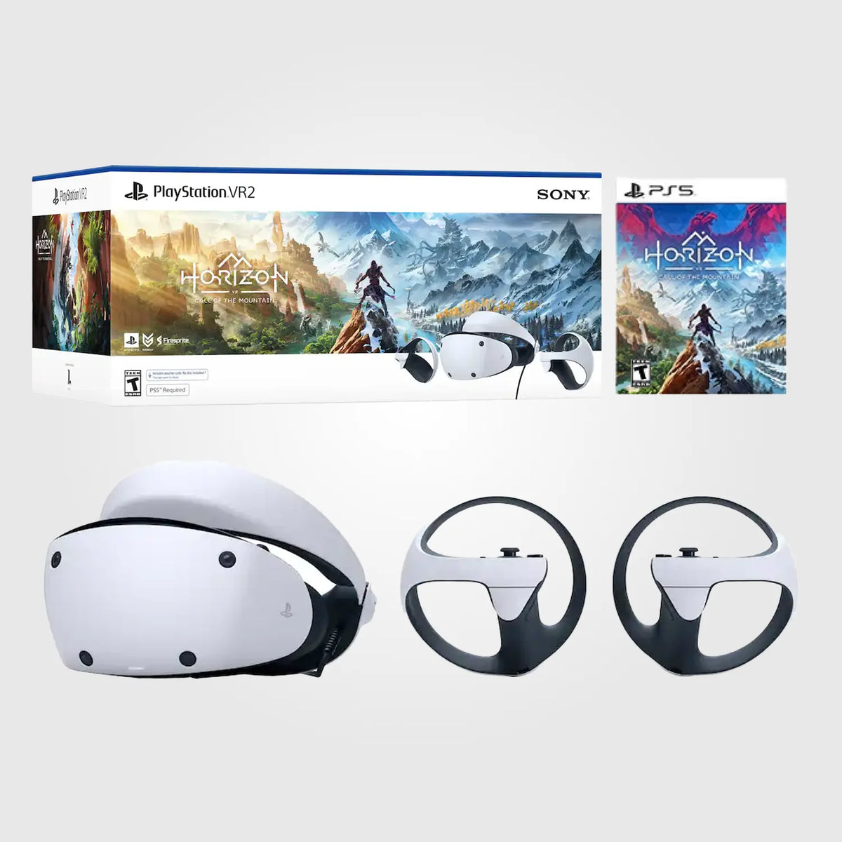 Pack PlayStation VR2 con visor blanco y mandos, con caja y caja de juego Horizon PS5