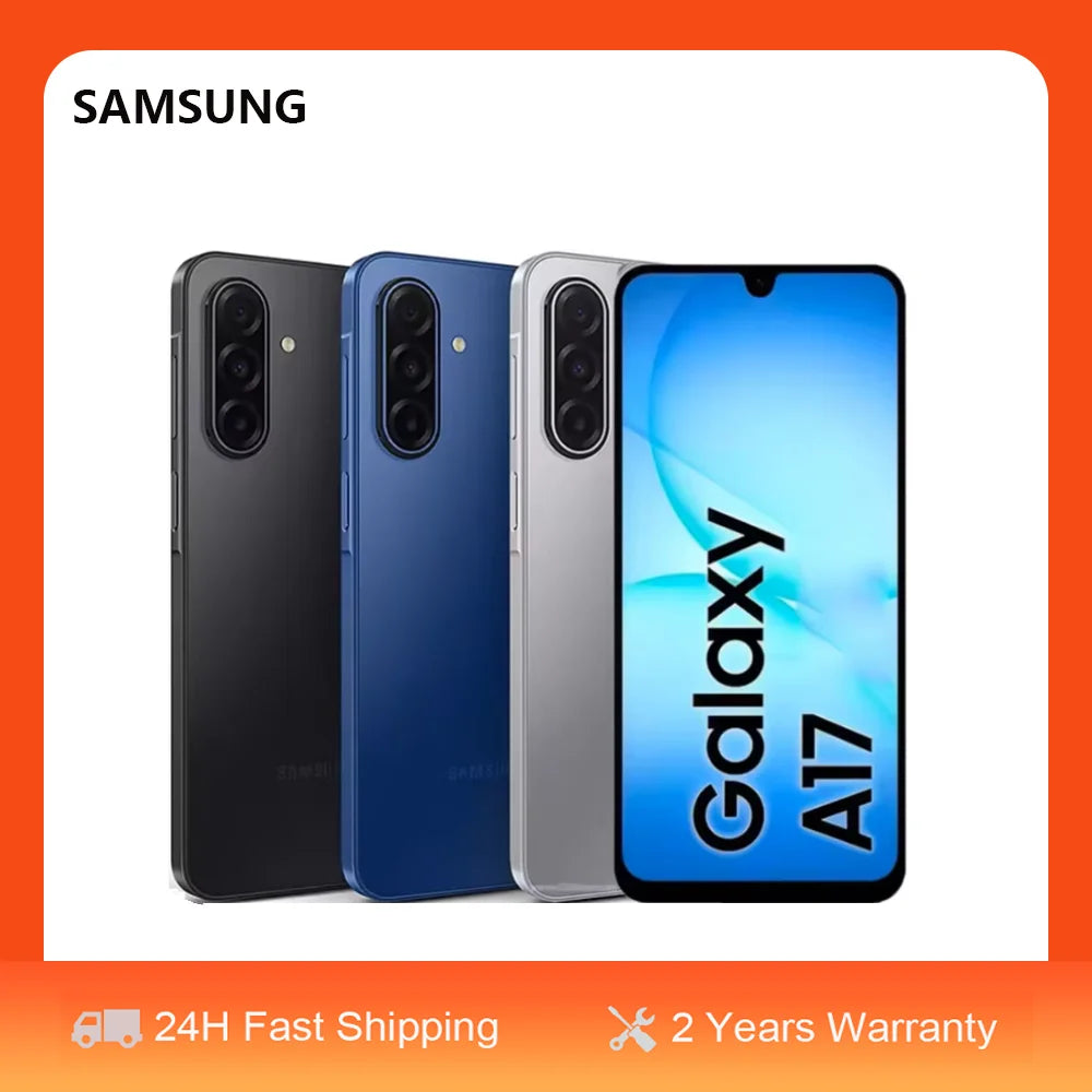 Smartphone Samsung Galaxy A17 4G, cámara de 50 MP, procesador Octa-core Exynos 1330, batería de 5000 mAh con carga rápida de 25 W, pantalla Super AMOLED FHD de 6.7" a 90 Hz, Dual SIM, resistencia al agua IP54