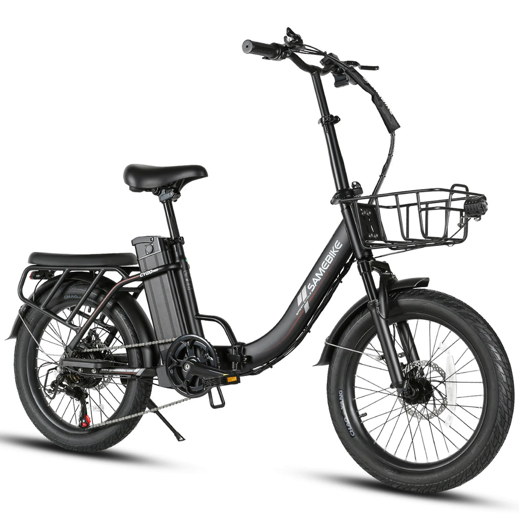 SAMEBIKE CY20 Pro 20-inch Fat-Tire Folding Electric Bicycle | 48V 13A Detachable Battery | Peak 50N·m Hub Motor | All-Terrain Commuting and Off-Road Dual-Purpose | Cargo-Capable Portable E-Bike, Adult Electric Bicycle