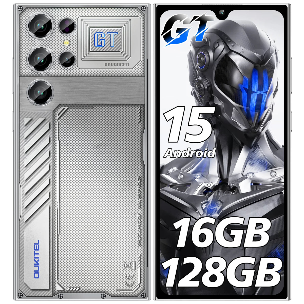 Teléfono móvil OUKITEL C61 GT, desbloqueado, con pantalla de 6,88 pulgadas, batería de 5150 mAh, 16 GB + 128 GB/TF 1 TB, cámara de 13 MP, 4G.