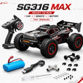 Auto RC sin Escobillas de Alta Velocidad 80km/h para Todo Terreno con Luces LED Brillantes, Control Remoto 2.4G, Camioneta RTR 1/16, Auto Todoterreno 4WD