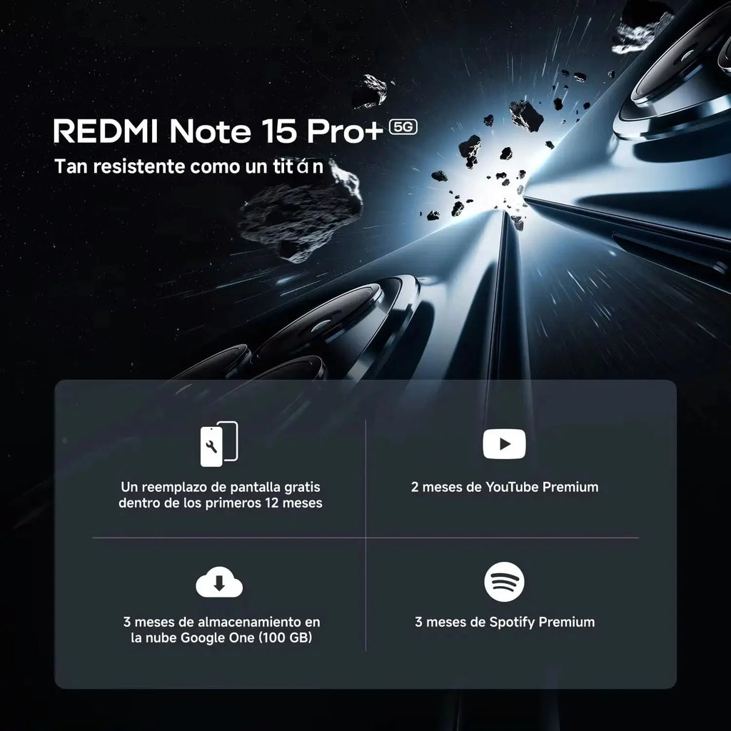 Xiaomi Redmi Note 15 Pro Plus 5G Versión Global 6.83" 120Hz AMOLED Smartphone Snapdragon 7s Gen 4 Cámara OIS de 200MP 6500mAh Carga rápida de 100W NFC
