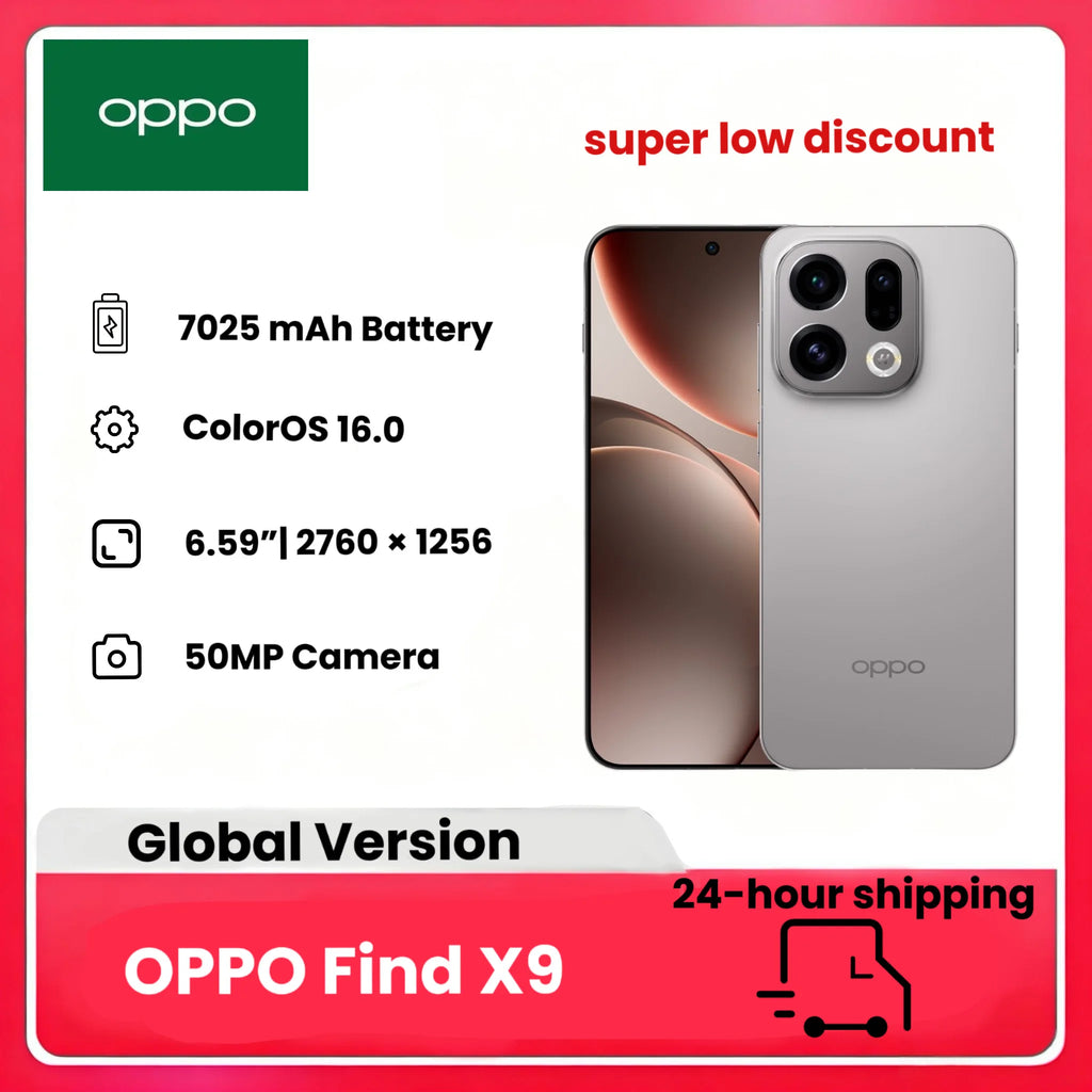 Teléfono inteligente OPPO Find X9, batería de 7025 mAh, 12 GB + 512 GB, Dimensity 9500, resistente al agua IP69, AMOLED de 6,59", cámara de 50,0 MP, cargador no incluido
