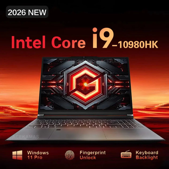 Portátil con procesador Intel Core i9 10980HK, pantalla de 15,6 pulgadas, Windows 11 Pro, ideal para oficina y juegos, 16 GB de RAM, SSD de 1 TB o 2 TB, desbloqueo por huella dactilar, resolución de 1920 x 1080, teclado ret