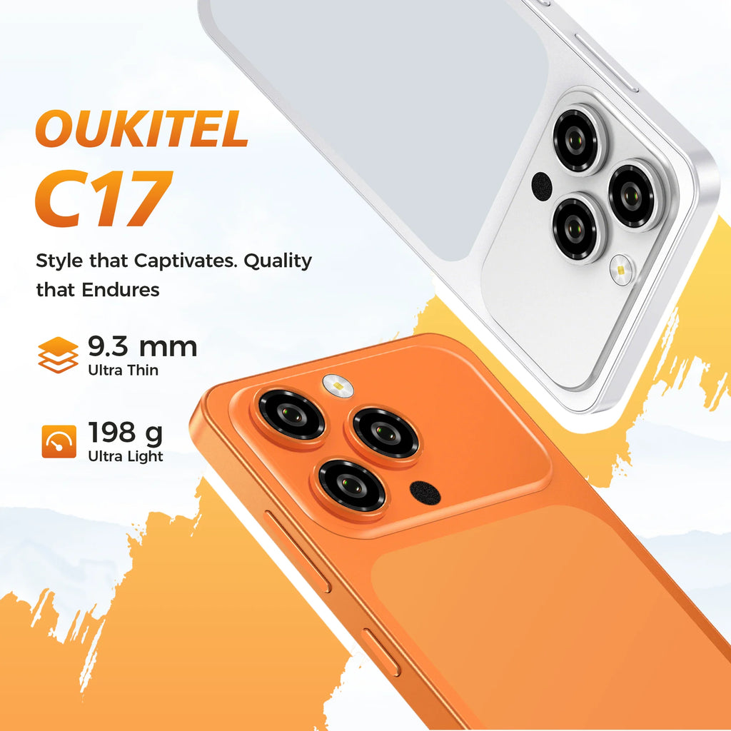 OUKITEL C17, teléfono móvil desbloqueado, Android 16, pantalla de 6,52 pulgadas, 12 GB de RAM (3+9) y 32 GB/64 GB de ROM, batería de 5000 mAh, cámara de 13 MP.