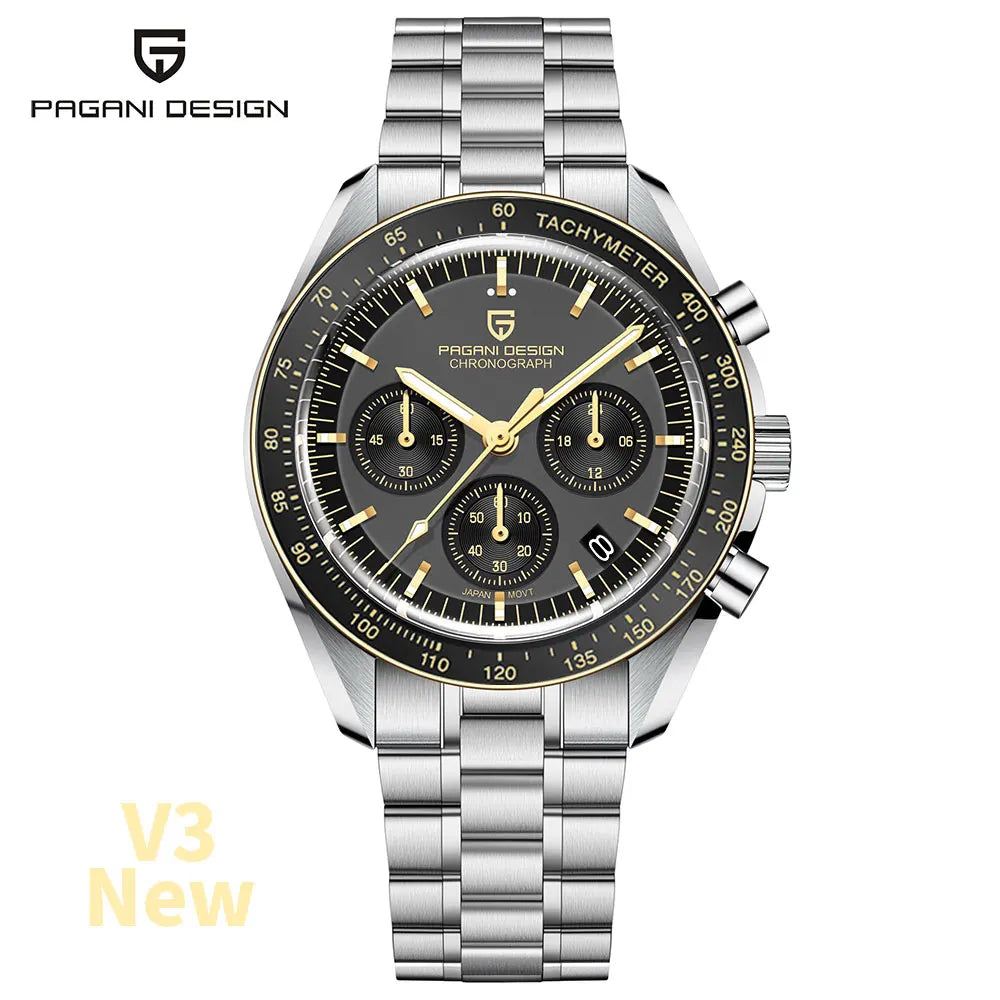 2026 New PAGANI DESIGN Planetary Series Saturn Light Tan Luxury Quartz Watch Men Speed Sport Chronograph AR Sapphire crystal Wristwatch Men  Locally Shipped in the EU