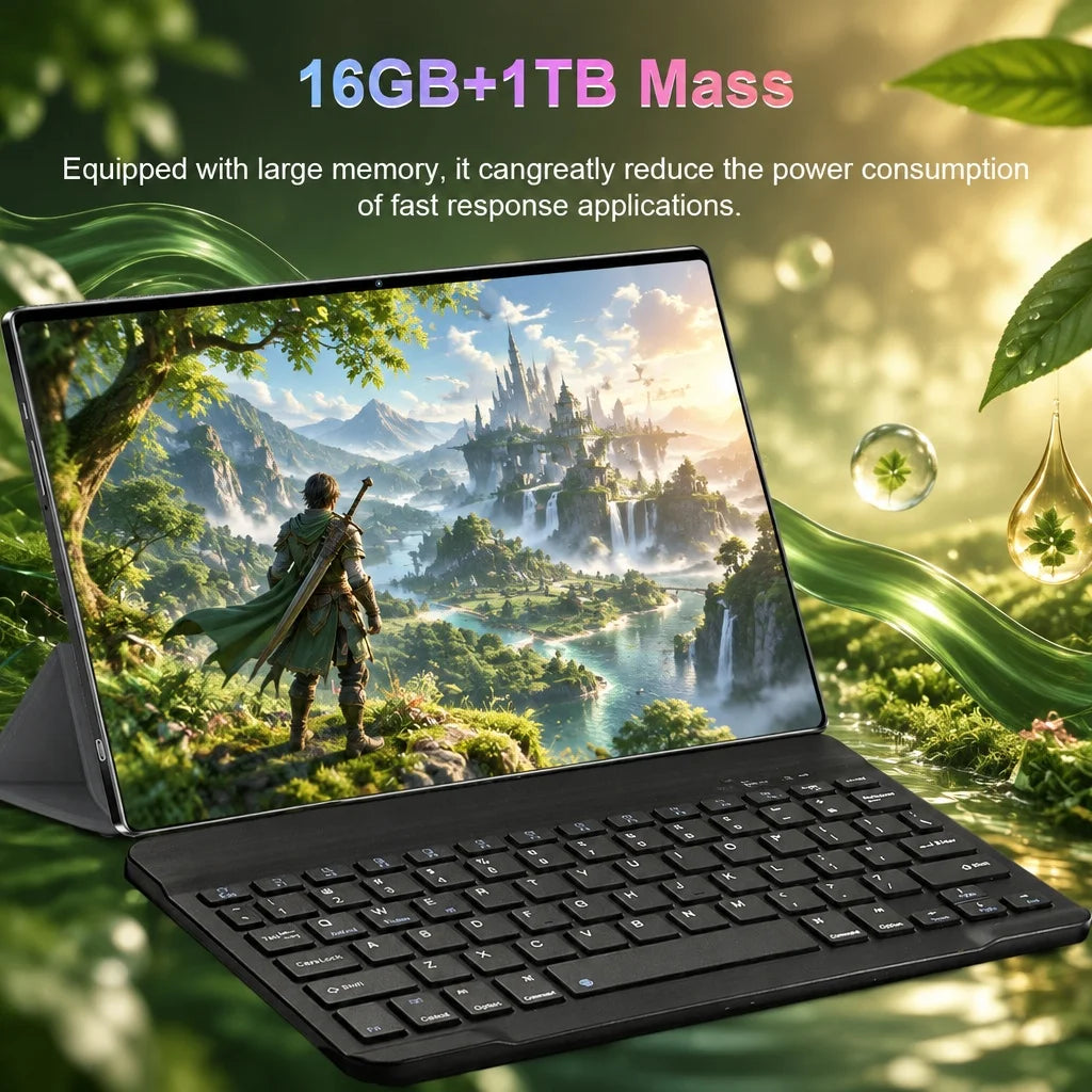 Tableta Android 2026 con pantalla de 10,36 pulgadas, versión global, procesador de 14 núcleos, Android 13.0, batería de 20000 mAh, 16 GB + 1 TB de memoria, WiFi estable, cámaras de 16 MP y 32 MP para estudiar y para el us