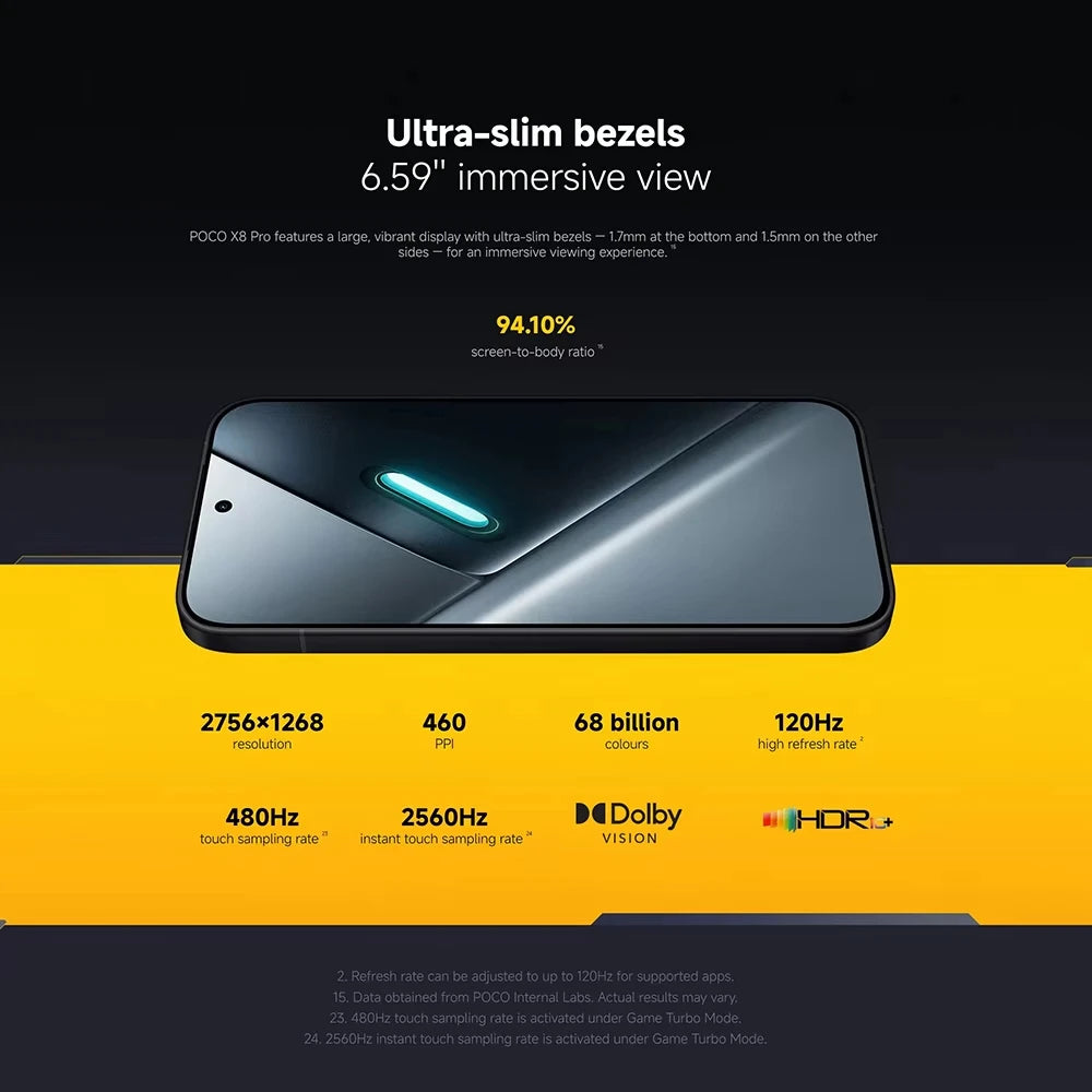 POCO X8 Pro 5G 8GB 256GB 12GB 512GB NFC Batería 6500mAh Teléfono móvil