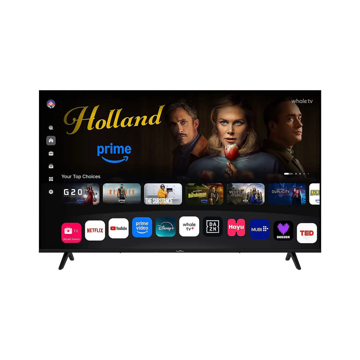 Smart Tech 55Qh02K Smart TV QLED 4K de 55 pulgadas - Televisor UHD Whale OS, HDR, WiFi, Bluetooth, DVB-T2/S2/C, 3 HDMI, 2 USB, Dolby Digital Plus