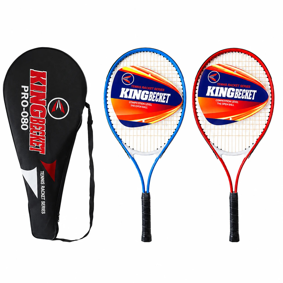 Juego de 2 Raquetas de Tenis con Funda, Raquetas de Pádel para Entrenamiento y Juego Recreativo, Agarre Cómodo