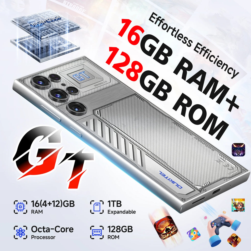 Teléfono móvil OUKITEL C61 GT, desbloqueado, con pantalla de 6,88 pulgadas, batería de 5150 mAh, 16 GB + 128 GB/TF 1 TB, cámara de 13 MP, 4G.
