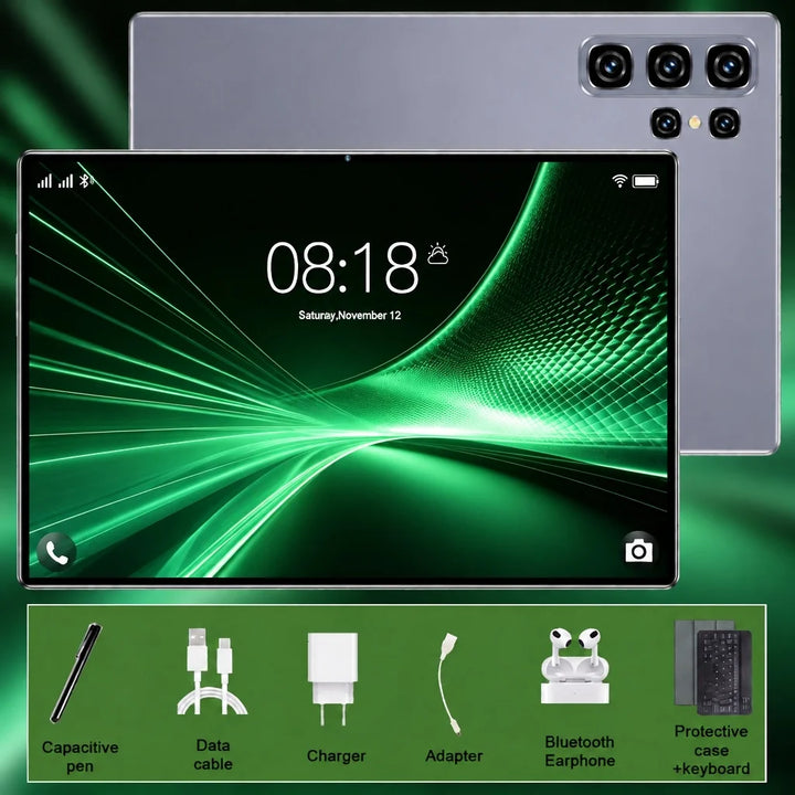 1. Tableta Android de 10.36 Pulgadas con Pantalla de Visión Clara, Versión Global 2026, Rendimiento de Respuesta Rápida, 16GB+1TB, Procesador de 14 Núcleos, Batería de 20000mAh, Android 13.0, Wifi, Cámaras Duales de 16M