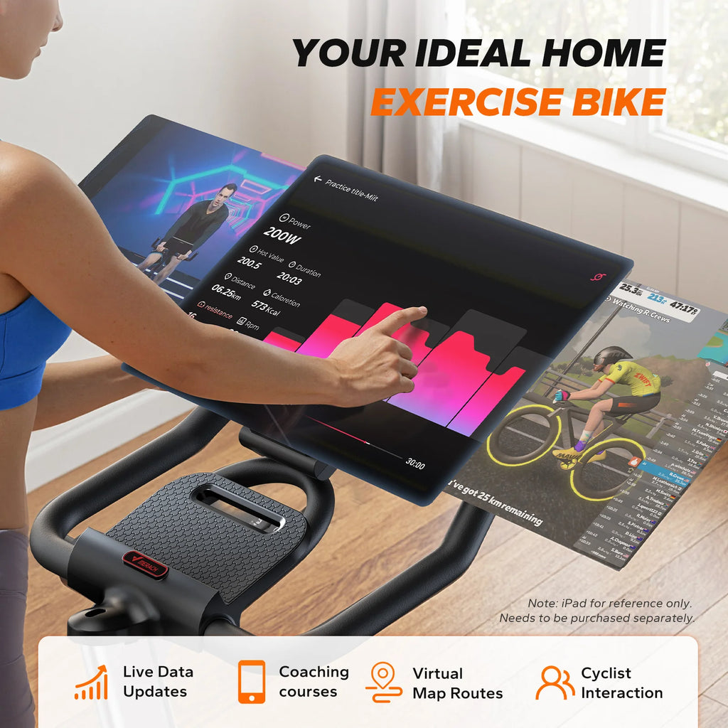 Bicicleta Estática Magnética MERACH, Capacidad de 350 Libras, Bajo Nivel de Ruido, Bicicleta de Ejercicio para Interiores, Resistente, para Gimnasio en Casa, con Aplicación Exclusiva de Entrenamiento, Asiento y Manilla