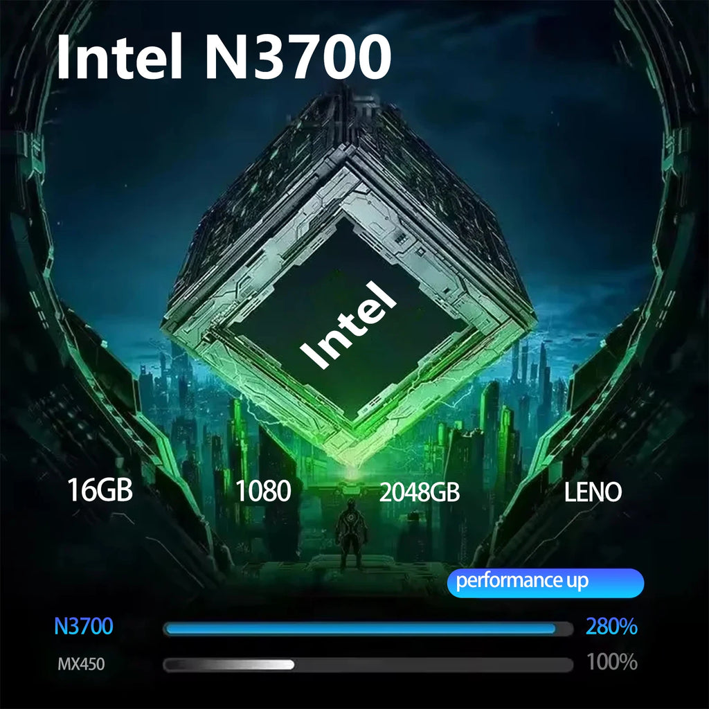2026 Portable 14.1 Inch Laptop Computers 16GB RAM 512GB 1TB 2TB SSD Intel N3700 Notebook Windows 11 Office Study Game PC Laptop