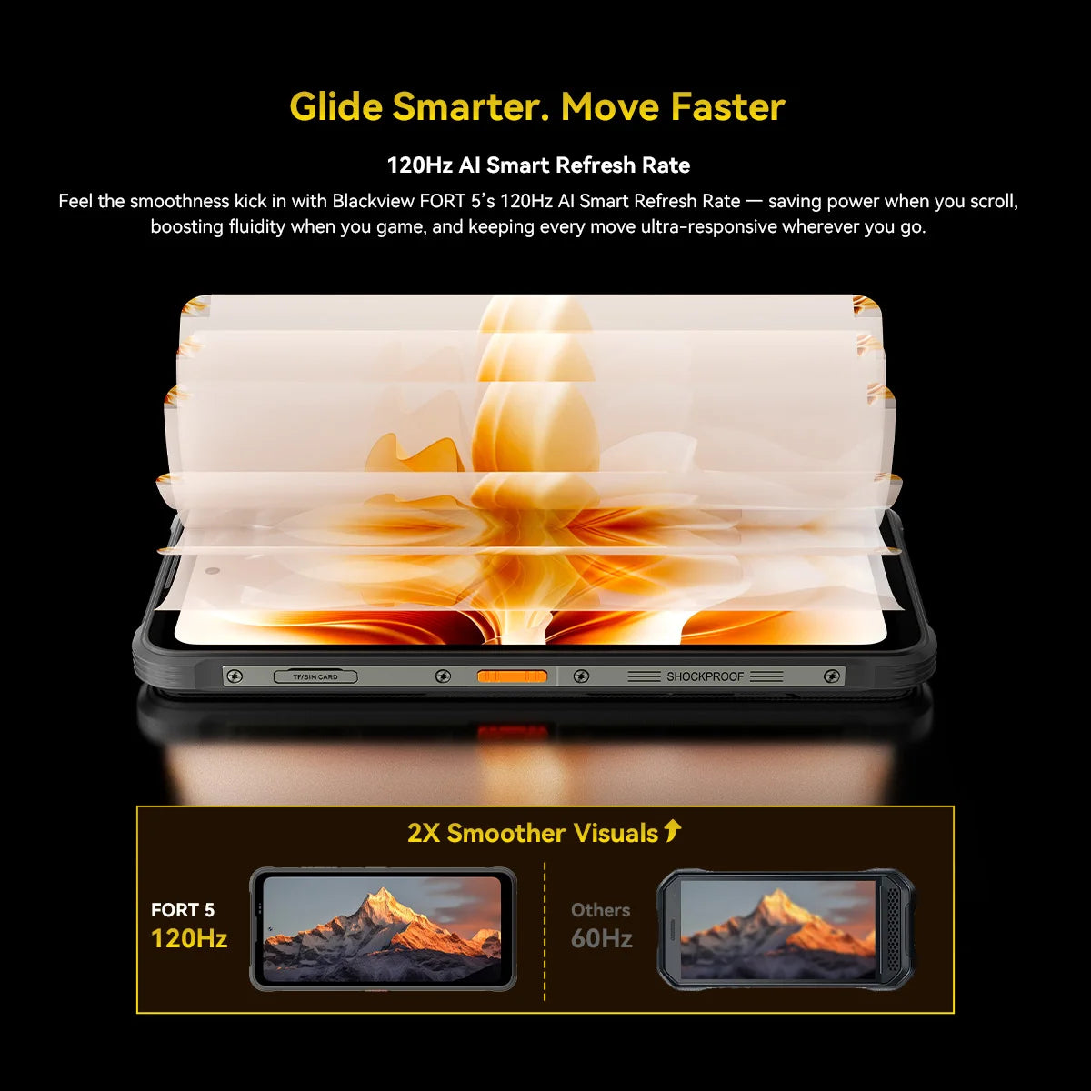 Smartphone rugerizado Blackview FORT 5 Android 16 36GB(12+24)+256GB 6.78" HD+ IPS 5000mAh Teléfono móvil NFC