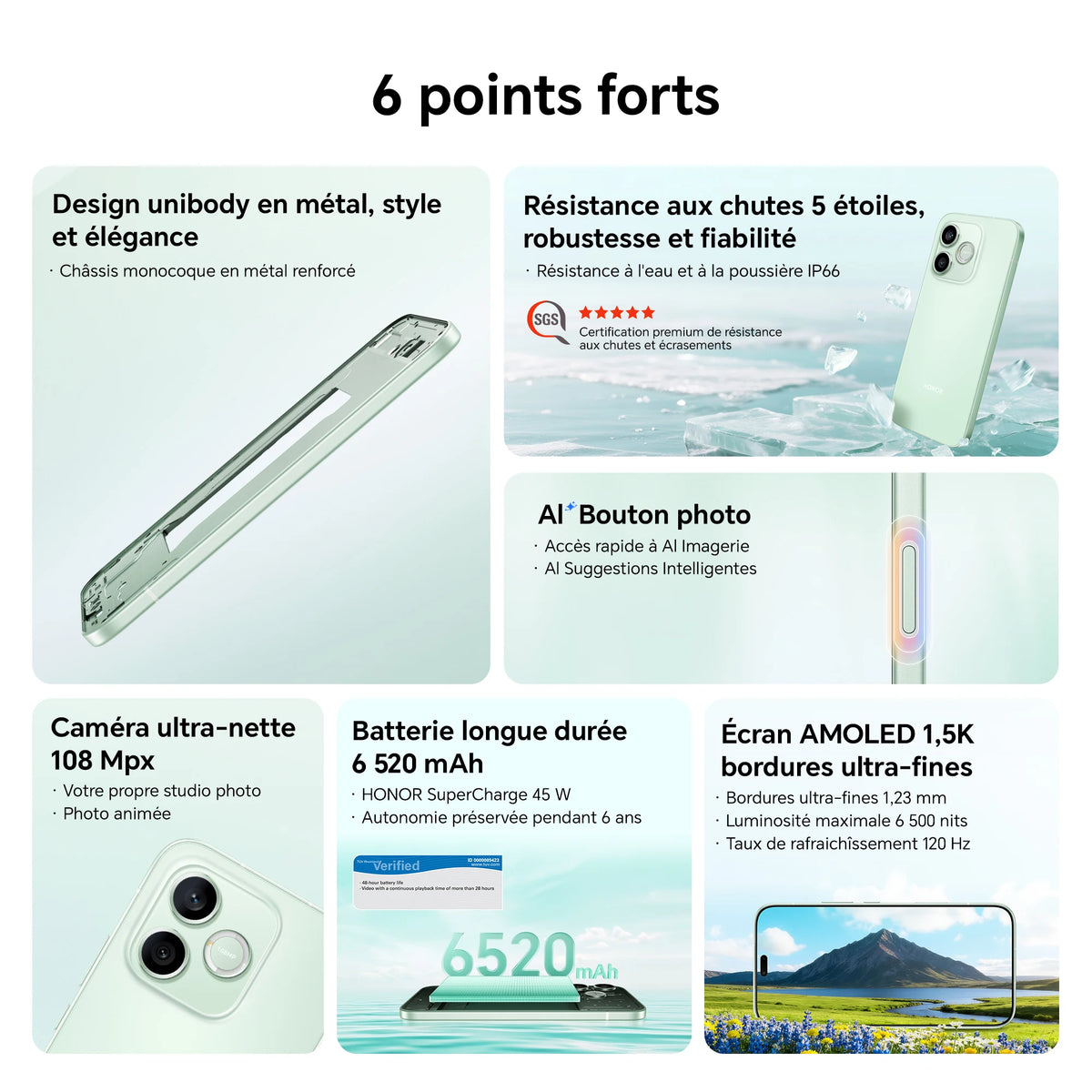 Smartphone HONOR 600 Lite 5G Versión UE MediaTek Dimensity 7100 Elite pantalla AMOLED 6,7 pulgadas 120 Hz 6520 mAh 45 W SuperCharge 108 MP