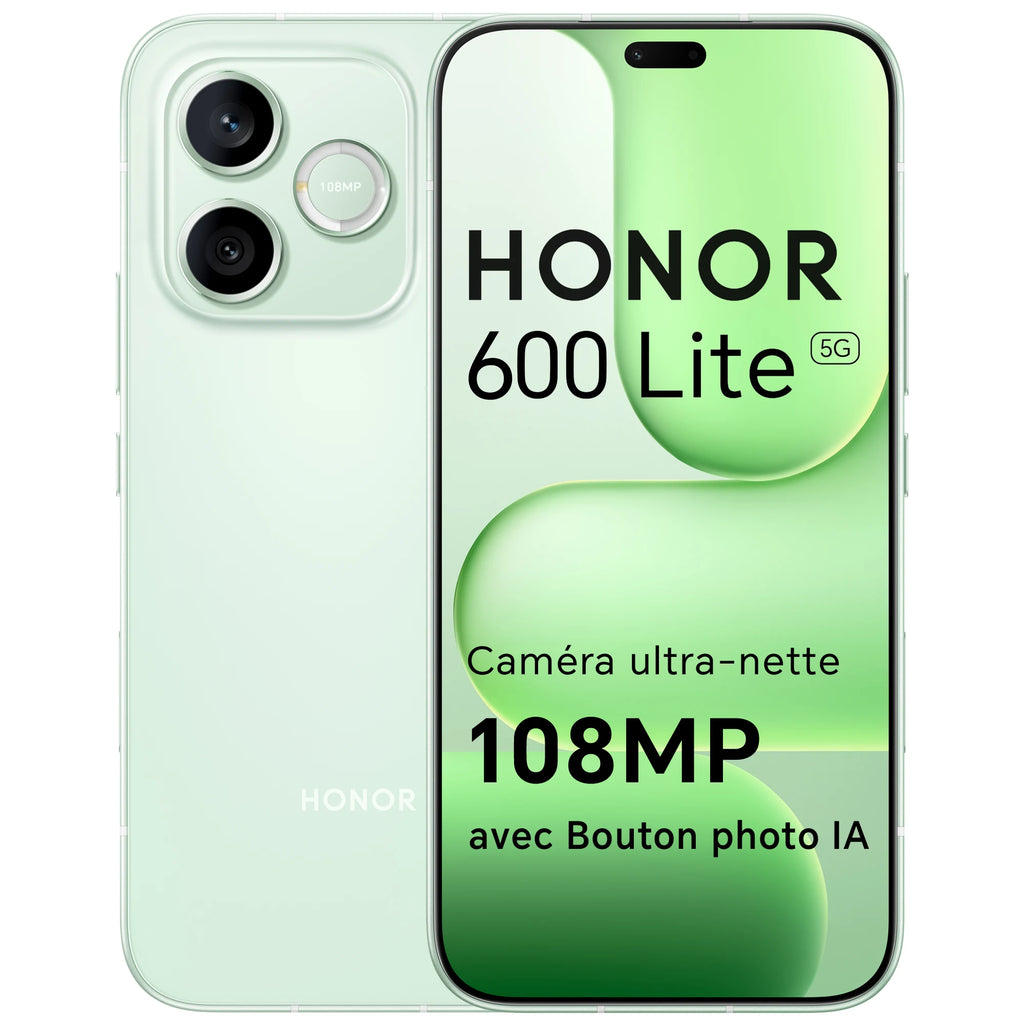 Smartphone HONOR 600 Lite 5G Versión UE MediaTek Dimensity 7100 Elite pantalla AMOLED 6,7 pulgadas 120 Hz 6520 mAh 45 W SuperCharge 108 MP