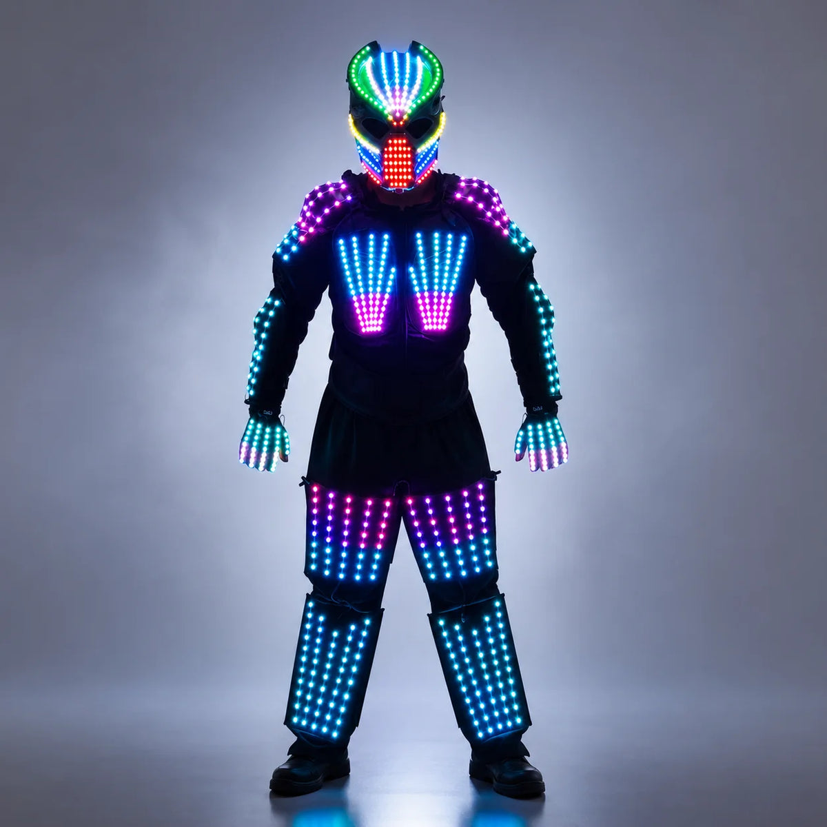 Armadura de Robot LED, traje Mech, ropa de rendimiento brillante, escenario, Festival, desfile, atmósfera, Club nocturno, Robot caminante Led