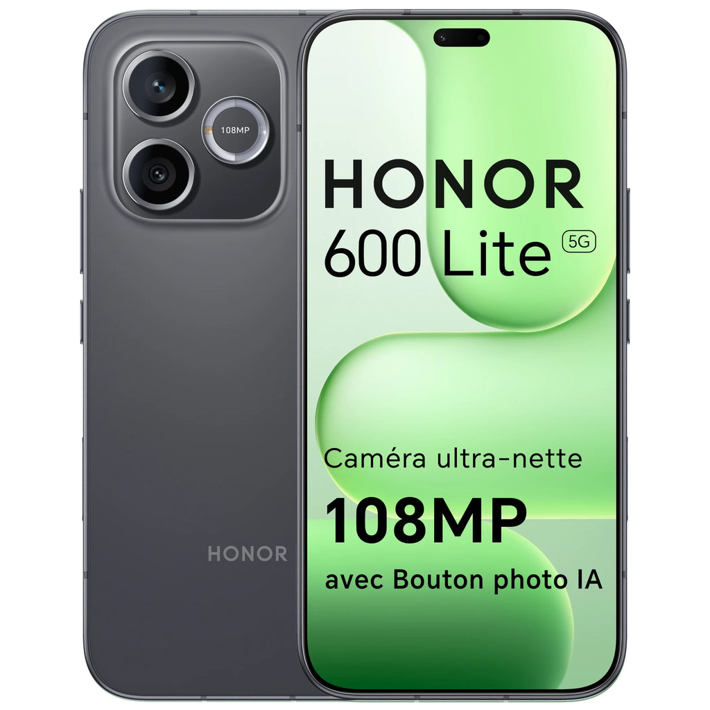 Smartphone HONOR 600 Lite 5G Versión UE MediaTek Dimensity 7100 Elite pantalla AMOLED 6,7 pulgadas 120 Hz 6520 mAh 45 W SuperCharge 108 MP