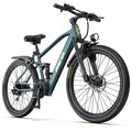 Bicicleta eléctrica de 26" para adultos, batería de 36V 13Ah 468Wh, motor sin escobillas de 250W, 25 km/h con hasta 40 millas de autonomía, transmisión de 21 velocidades, doble suspensión, desbloqueo NFC