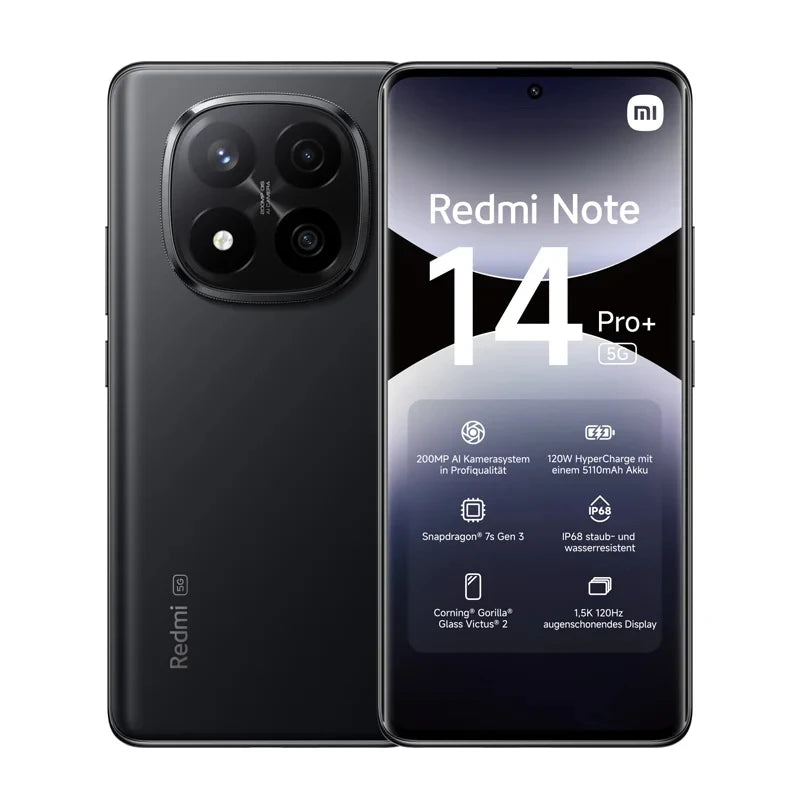 Smartphone Xiaomi Redmi Note 14 Pro Plus 5G Versión Global NFC, procesador Snapdragon® 7s Gen 3, pantalla AMOLED 1,5K de 120Hz, cámara de 200 MP, batería