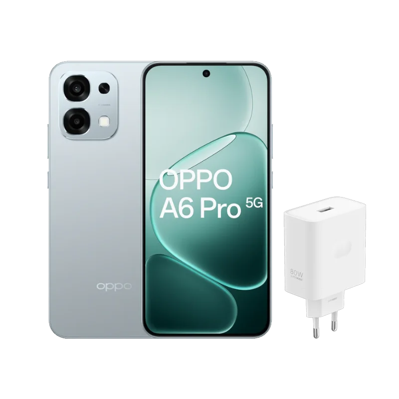 Smartphone OPPO A6 Pro 5G versión UE 8GB+256GB, 6500mAh, MTk Dimensity 6300, AMOLED, cámara principal IA de 50MP, IP69