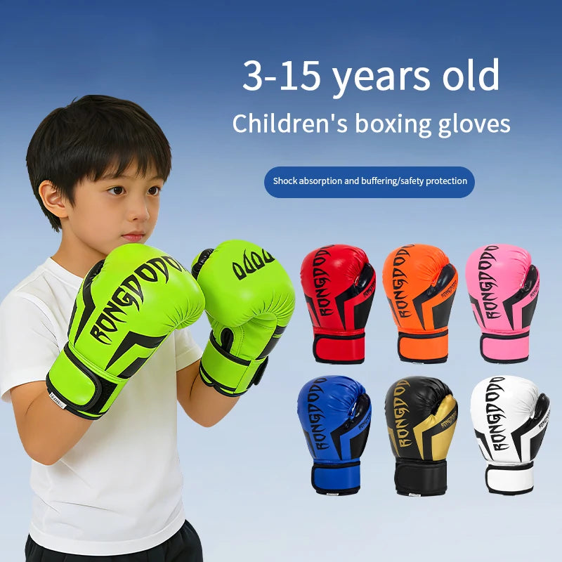 Guantes de Boxeo para Niños de 4/6/8 oz, Guantes de Boxeo de Piel Sintética para Entrenamiento Físico, Kickboxing, Deportes de Combate, Entrenamientos con Saco de Boxeo