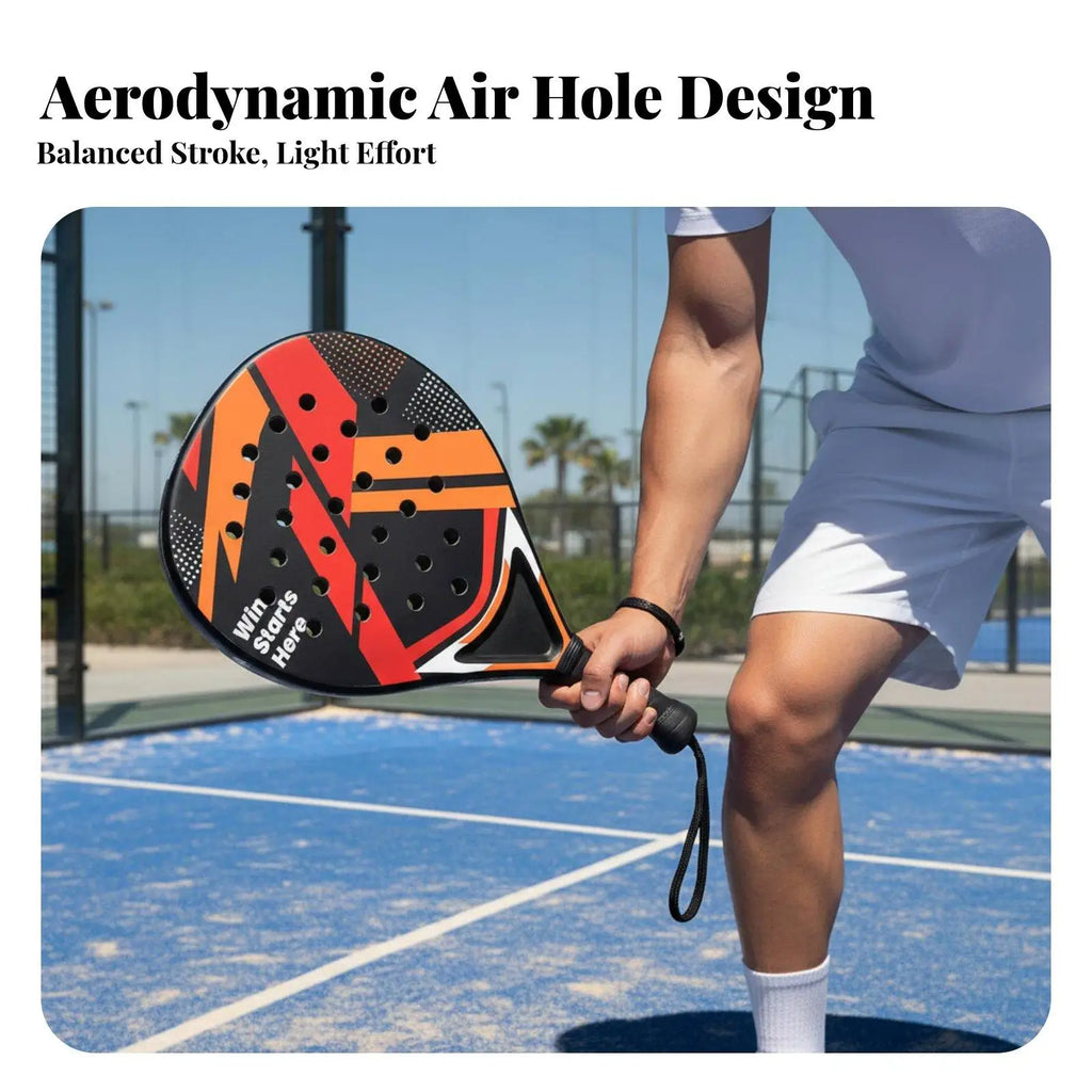 Raqueta de Pádel con Superficie de Fibra de Carbono y Núcleo de Espuma EVA Memory Flex, Raquetas de Tenis de Pádel Ligeras