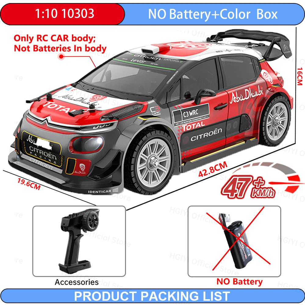 Hyperr Go MJX 10303 1/10 Coche de Control Remoto con Motor sin Escobillas 2S 47KM/H de Alta Velocidad para Derrapes, Juguete 4WD para Derrapes y Escalada, Vehículo de Control Remoto 3S 70KM/H
