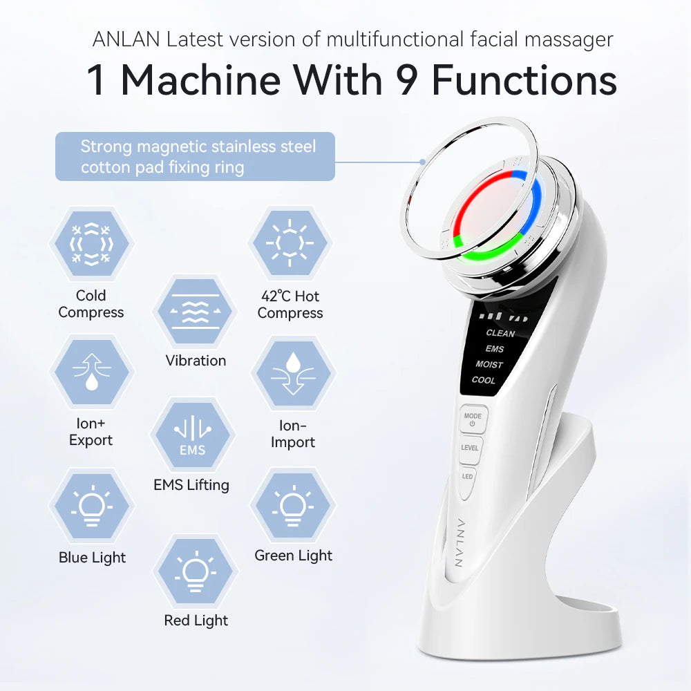 ANLAN Masajeador Facial Pro Lifting Facial con Microcorriente Rejuvenecimiento Facial con Frío Limpieza Profunda Dispositivo de Belleza Antiedad para el Cuidado de la Piel