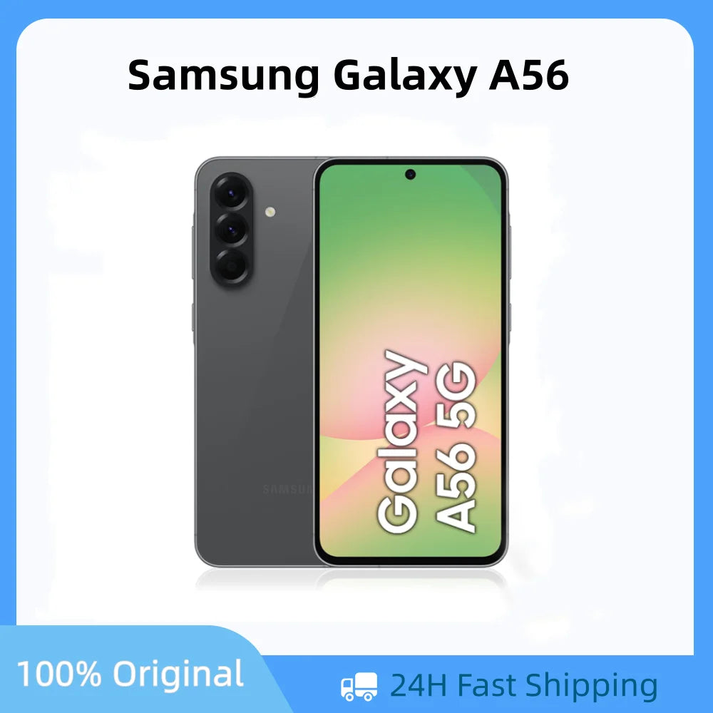 Smartphone Samsung Galaxy A56 5G, pantalla Super AMOLED de 6,7 pulgadas, cámara de 50 MP, batería de 5000 mAh, IP67, 8 GB de RAM, carga rápida, smartphone Android, versión global