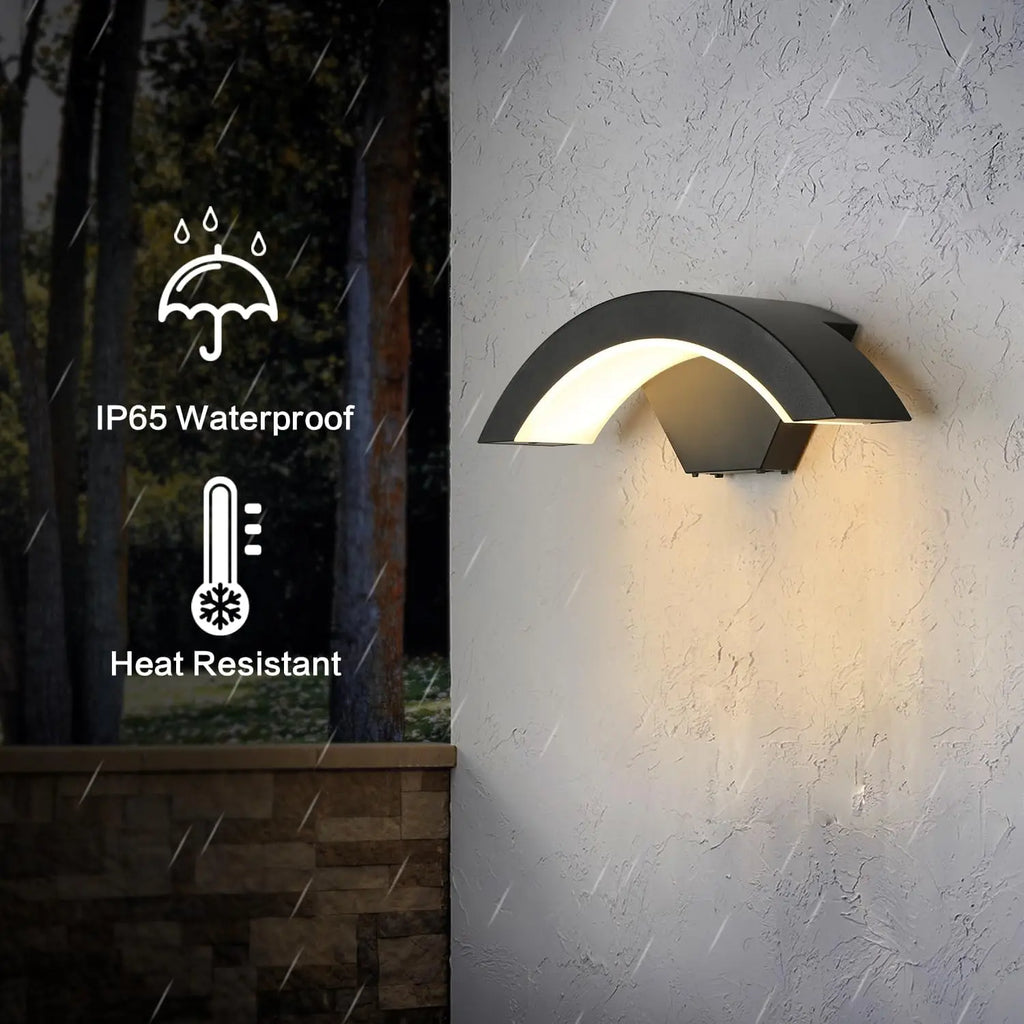 Apliques de pared para exterior, luces impermeables de arriba y abajo alimentadas por red, aplique de pared exterior, aluminio antracita para fachada