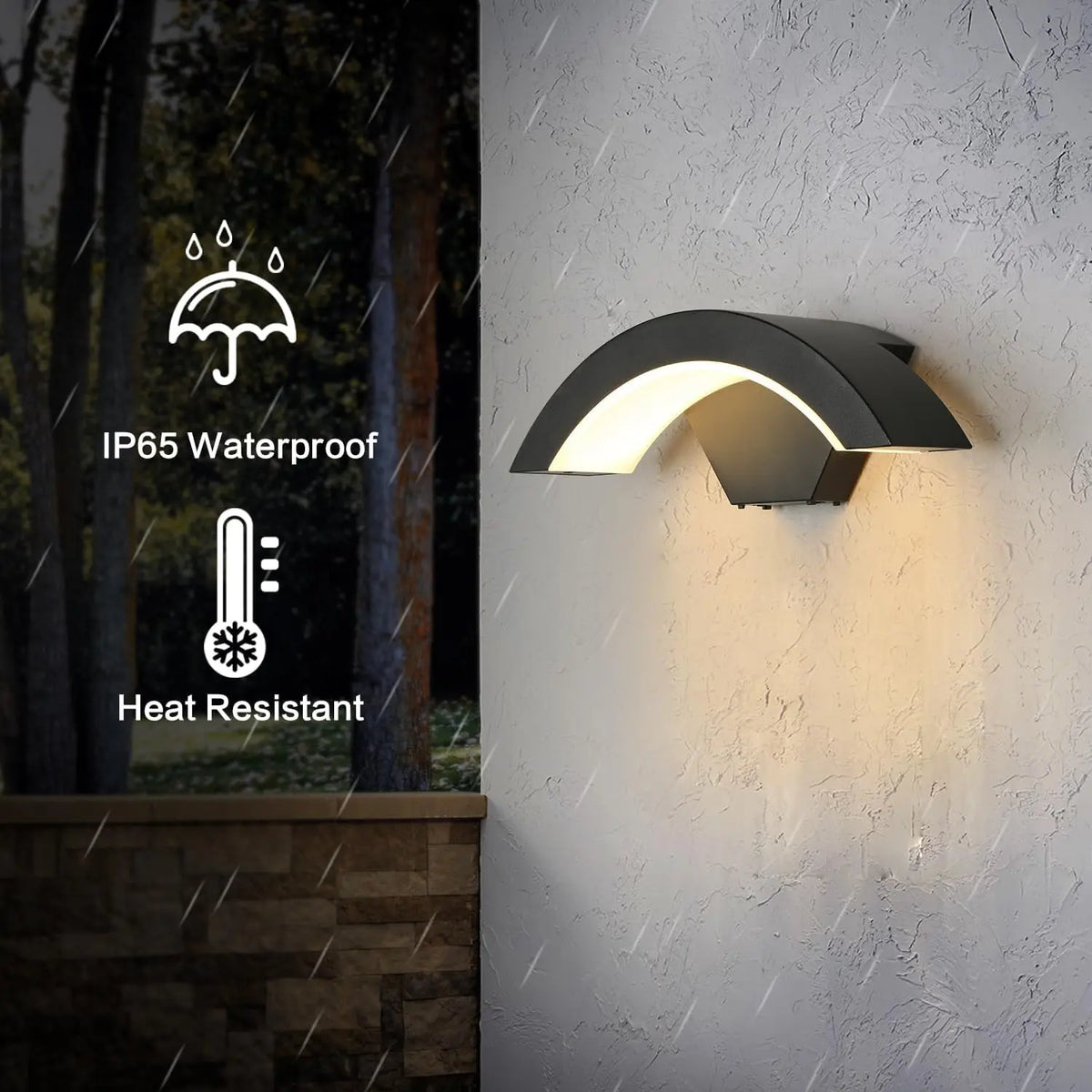 Apliques de pared para exterior, luces impermeables de arriba y abajo alimentadas por red, aplique de pared exterior, aluminio antracita para fachada