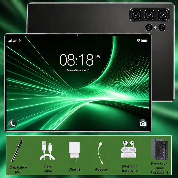 1. Tableta Android de 10.36 Pulgadas con Pantalla de Visión Clara, Versión Global 2026, Rendimiento de Respuesta Rápida, 16GB+1TB, Procesador de 14 Núcleos, Batería de 20000mAh, Android 13.0, Wifi, Cámaras Duales de 16M