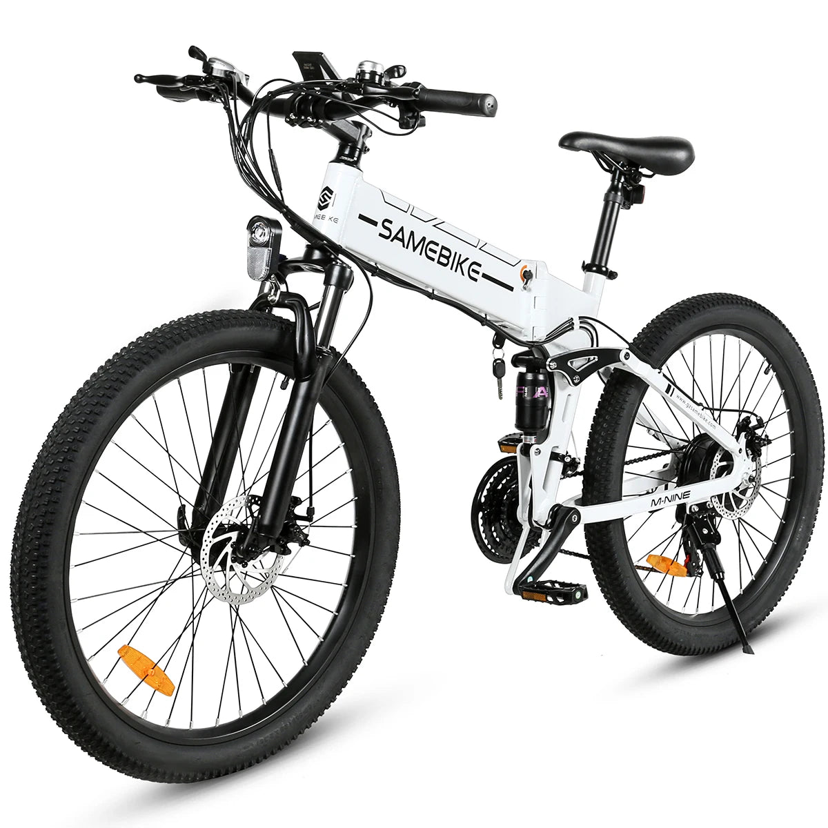 SAMEBIKE LO26-II 26-in Folding Electric Bicycle | Aluminum Frame, Front and Rear Shock Absorber System, Hydraulic Disc Brakes | Detachable Concealed 48V 14Ah Lithium Battery | A Multi-Functional Folding Bicycle Suitable for B