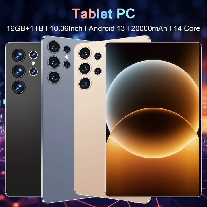 Tablet PC Android 13 de 10,36 pulgadas con desbloqueo para todas las redes, procesador de 14 núcleos para un funcionamiento fluido sin retrasos, 12 GB de RAM y 512 GB de ROM, batería duradera de 20000 mAh, conexión rápida