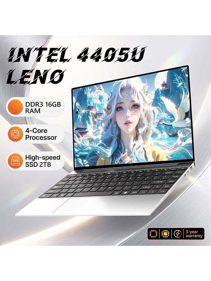 14.1" Ordenador portátil Intel 4405U, PC con Windows 11, 16 GB de RAM, SSD de 256 GB, 1 TB, 2 TB, ordenador portátil ultrafino, HD 1080P