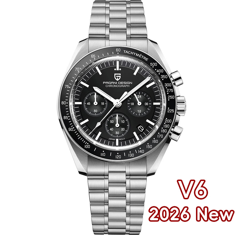 2026 New PAGANI DESIGN Planetary Series Saturn Light Tan Luxury Quartz Watch Men Speed Sport Chronograph AR Sapphire crystal Wristwatch Men  Locally Shipped in the EU