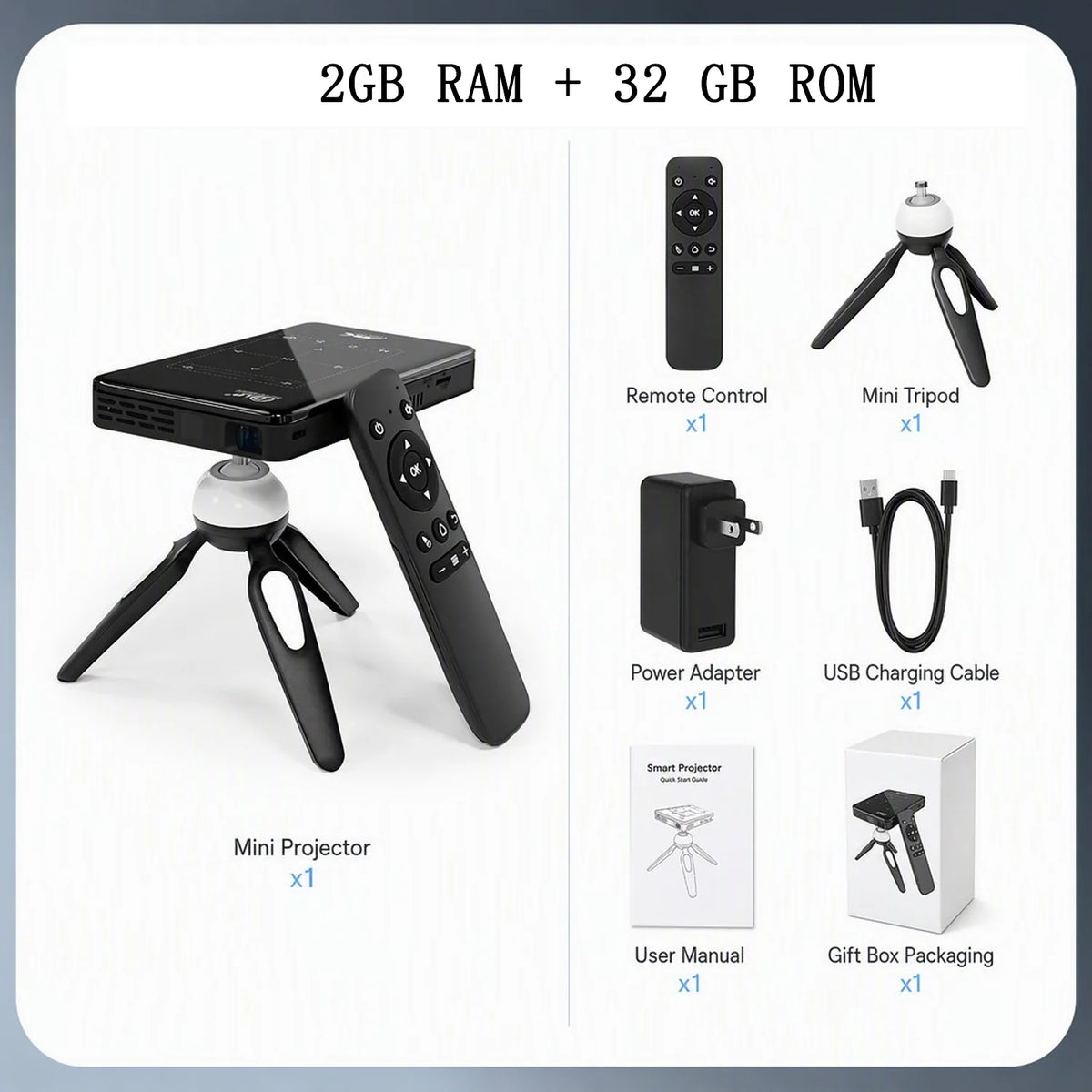 Mini Proyector 4K Android 14 de 120 Pulgadas para Exteriores con Batería Integrada, WiFi, BT5.4, DLP, HDMI, USB, Duplicación de Pantalla, Cine en Casa