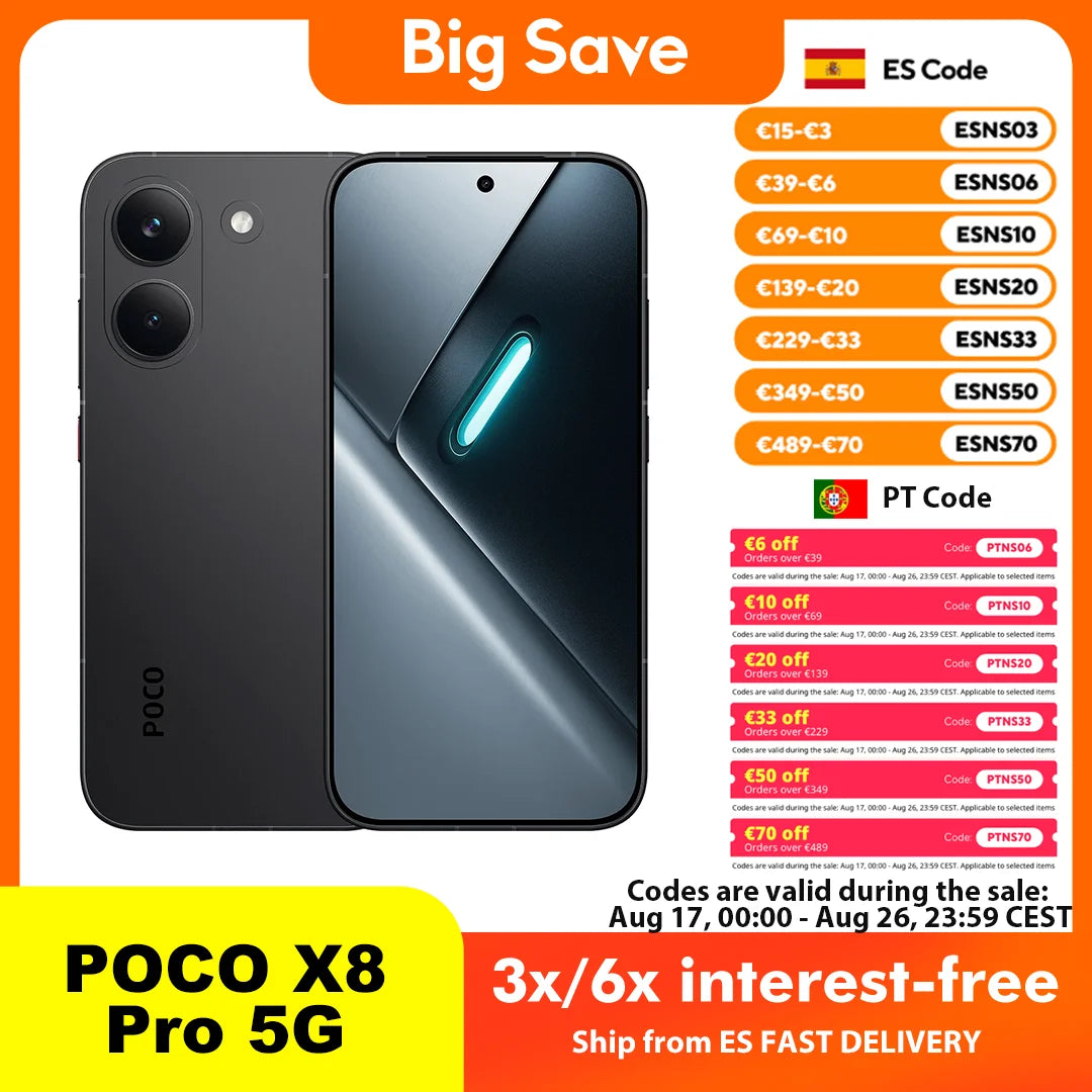 POCO X8 Pro 5G 8GB 256GB 12GB 512GB NFC Smartphone Dimensity 8500-Ultra 6500mAh Battery Sensor Sony IMX882 50MP