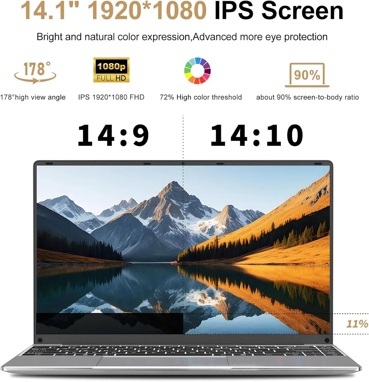 Computadora portátil de 14.1 pulgadas, Intel Core i9 10980HK, 16 GB de RAM, 1 TB/2 TB SSD, portátiles con Windows 11 Pro, computadora portátil para oficina, estudio y juegos.