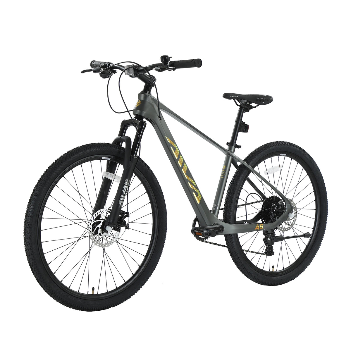 Bicicleta de montaña AIVA MT275FS de 27.5 pulgadas con suspensión delantera, 8 velocidades, bicicleta para adultos, cuadro de aleación de magnesio ligero, horquilla de suspensión, frenos de disco delanteros y traseros
