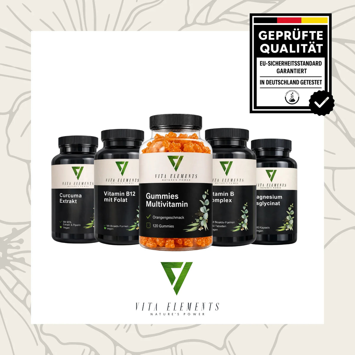 Gomitas multivitamínicas |     Probado en laboratorio en Alemania |     Suplementos para la salud |     Sistema Inmunológico |     Con 12 vitaminas y minerales |     Sin Adiciones Innecesarias |     Sin azúcar |     120 go