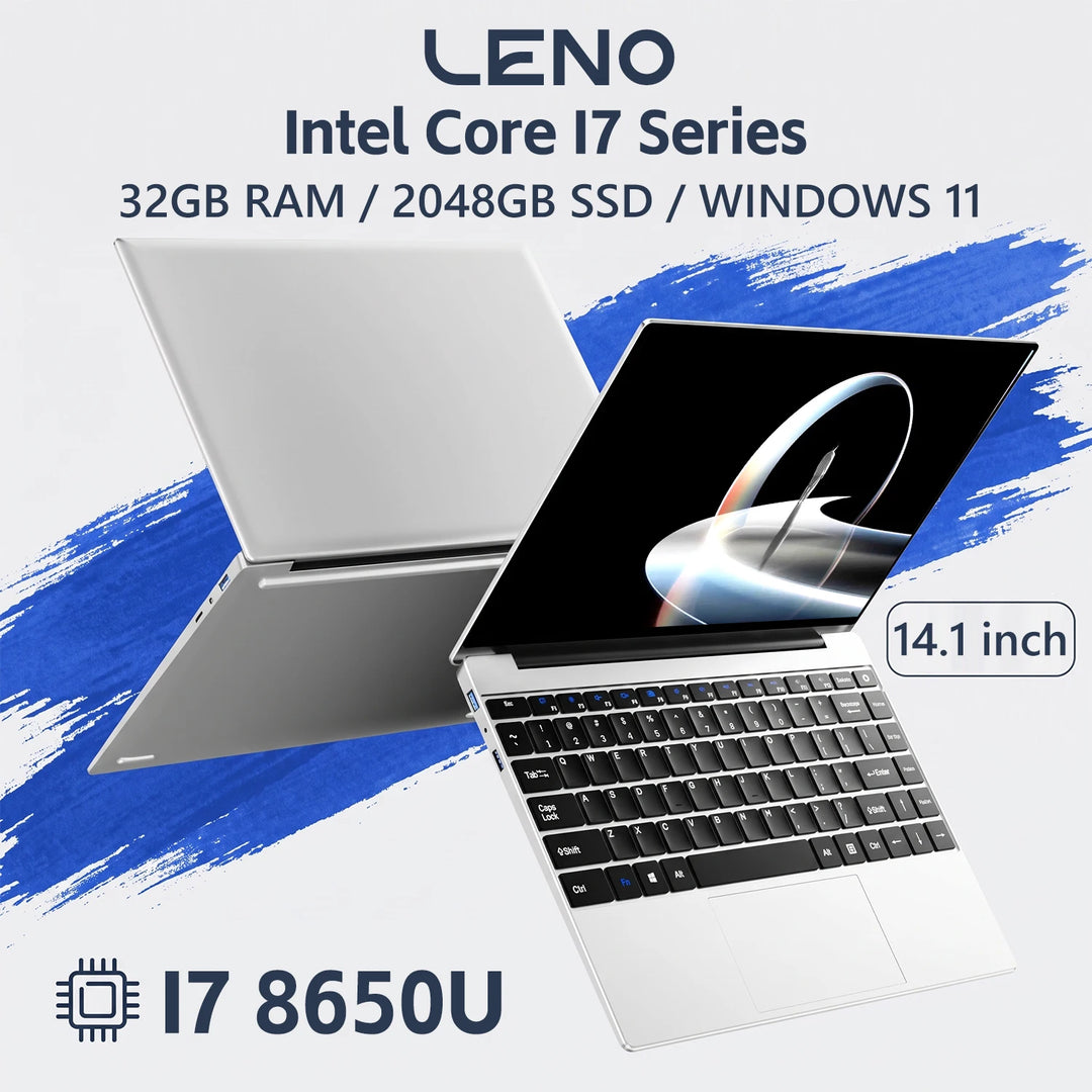 Nueva Laptop de Oficina Intel CORE I7 8650U 16GB 32GB RAM 256GB 1TB 2TB SSD Laptop Empresarial ULTRA-PORTÁTIL Pantalla HD 1920*1080 Computadora de Estudio 14.1" PC Windows 11 Pro Ultra Delgada