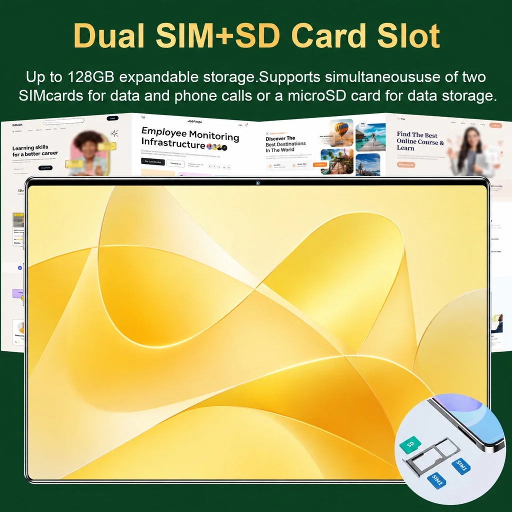 Tableta Android 13 con pantalla de 10.36 pulgadas, procesador de cuatro núcleos, 16 GB de RAM + 1 TB de almacenamiento, batería de 20000 mAh, cámaras frontal de 16 MP y trasera de 32 MP, compatible con SIM y Wi-Fi