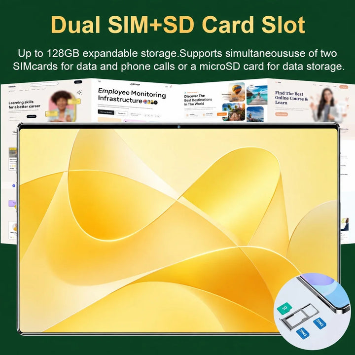 Tableta Android 13 con pantalla de 10.36 pulgadas, procesador de cuatro núcleos, 16 GB de RAM + 1 TB de almacenamiento, batería de 20000 mAh, cámaras frontal de 16 MP y trasera de 32 MP, compatible con SIM y Wi-Fi