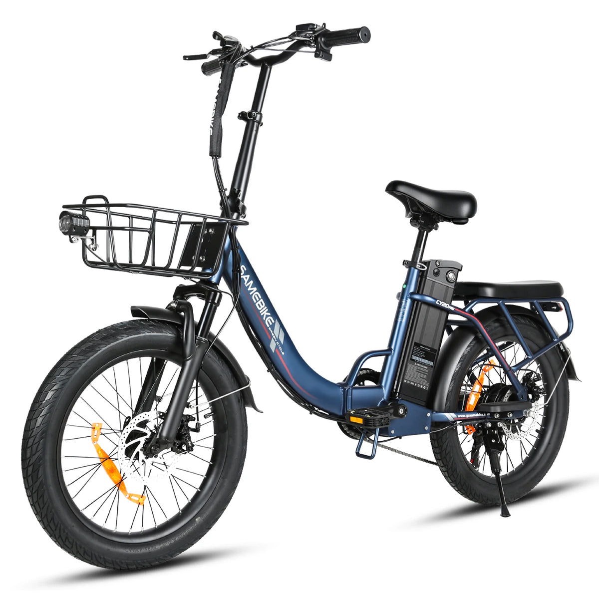 SAMEBIKE CY20 Pro 20-inch Fat-Tire Folding Electric Bicycle | 48V 13A Detachable Battery | Peak 50N·m Hub Motor | All-Terrain Commuting and Off-Road Dual-Purpose | Cargo-Capable Portable E-Bike, Adult Electric Bicycle