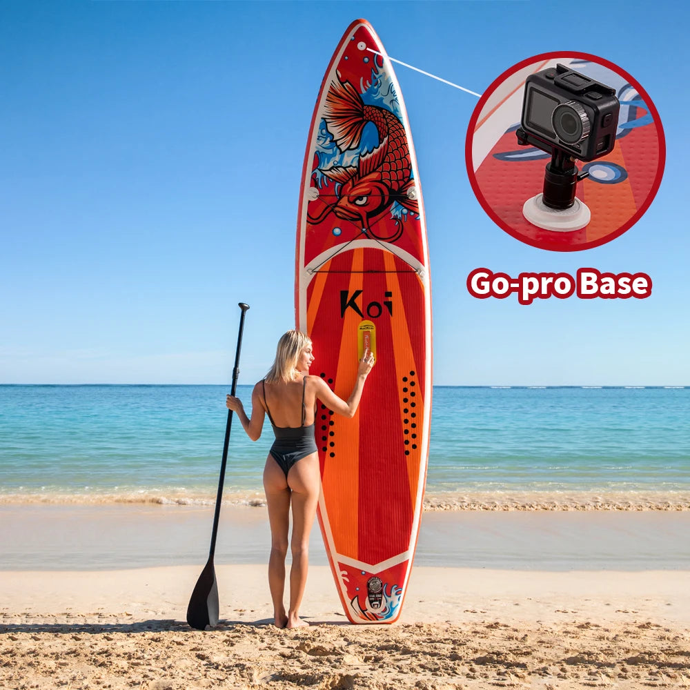 Tabla de Paddle Surf Inflable FunWater SUPFR01E 320cm-350cm, Tabla de Surf Completa con Accesorios, Remo Ajustable, Bomba, Mochila de Viaje ISUP, Correa, Bolsa Impermeable, Tabla de Paddle para Adultos
