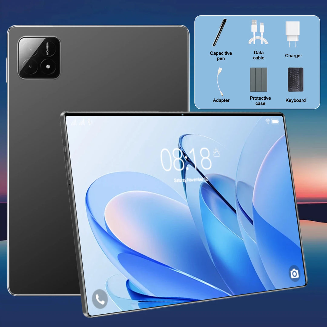 Tablet PC de 10.36 Pulgadas con Envío Rápido desde el Extranjero, Android 13, CPU de 10 Núcleos, 16GB+1TB de Almacenamiento, Batería de 12000mAh de Bajo Consumo, Doble SIM 5G y WiFi Fluido, Cámaras Nítidas para Videolla