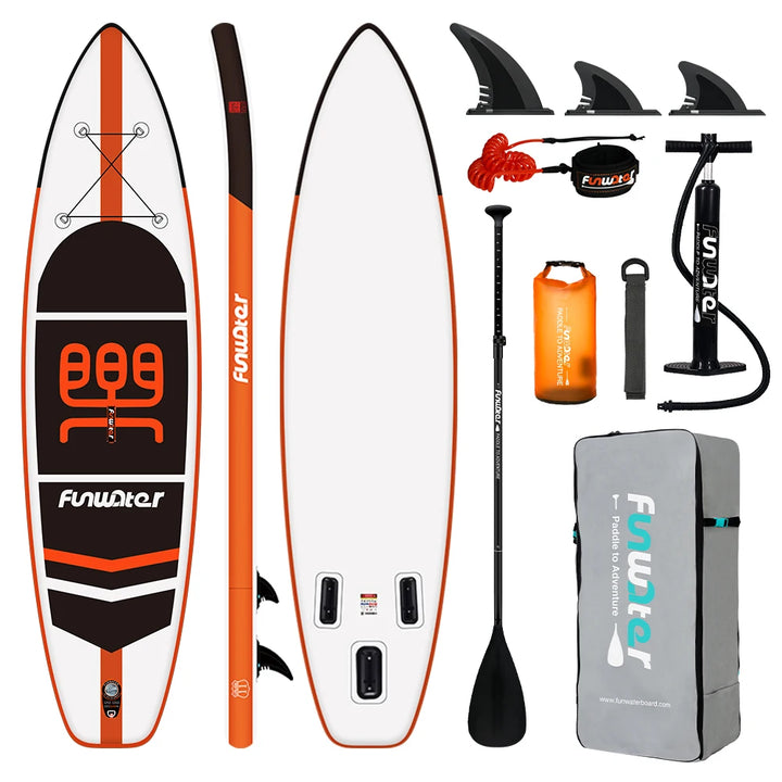 Tabla de paddle surf inflable FunWater de 320-385 cm – Tabla de SUP antideslizante para surf, remo y deportes acuáticos